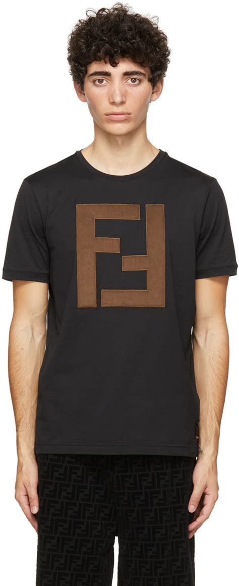 fendi black ff patch t shirt|FENDI FF.